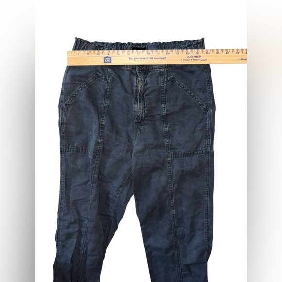 MOTHER The Springy Ankle Pants Wash Black Size 26 Linen Lyocell Boho - Picture 3 of 11